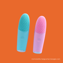 Stocked wholesale high-end mini style face massager sonic facial silicone cleansing brush with Customizable private label